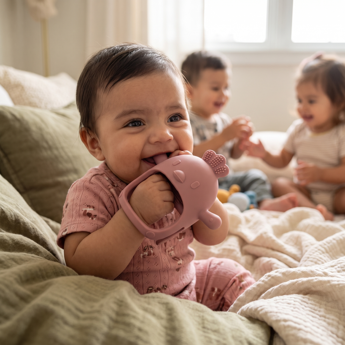 Mordedera De Silicón Para Bebé Con Diseño De Pollito – Juguete De Dentición De Silicón De Grado Alimenticio
