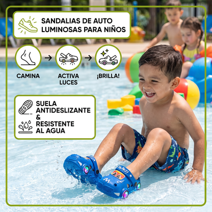 Sandalias De Auto Luminosas Para Niños – Chanclas De Baño Con Suela Antideslizante