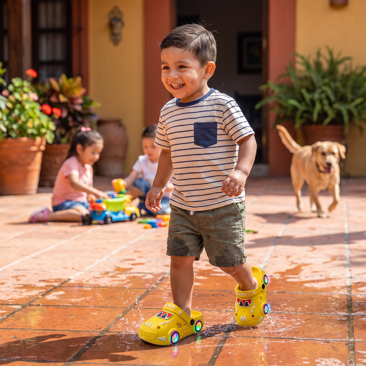 Sandalias De Auto Luminosas Para Niños – Chanclas De Baño Con Suela Antideslizante