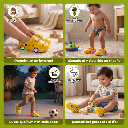 Sandalias De Auto Luminosas Para Niños – Chanclas De Baño Con Suela Antideslizante