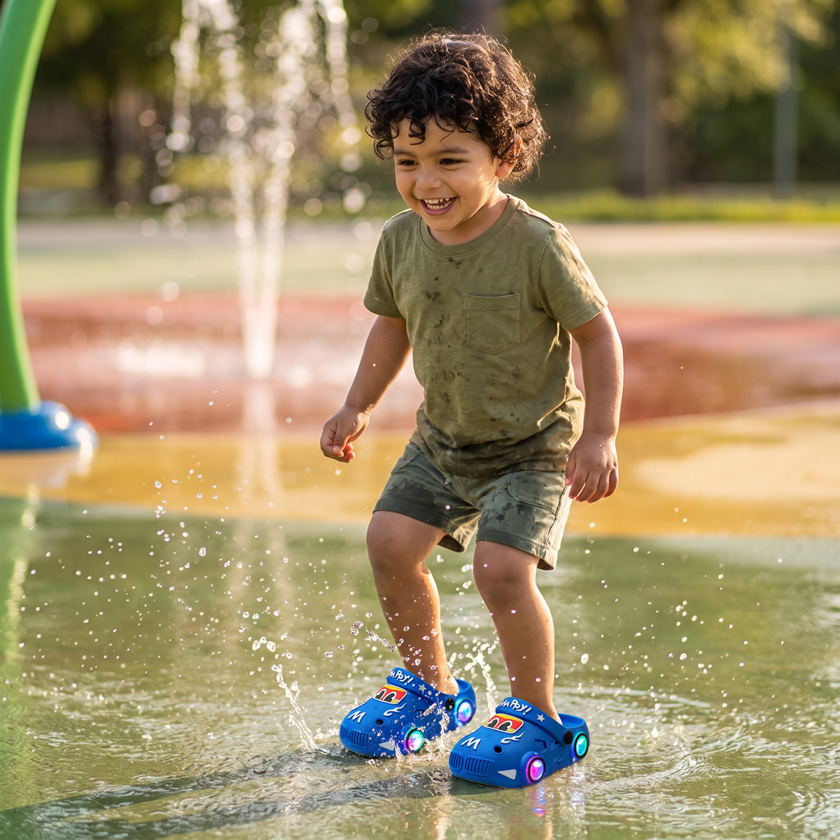 Sandalias De Auto Luminosas Para Niños – Chanclas De Baño Con Suela Antideslizante