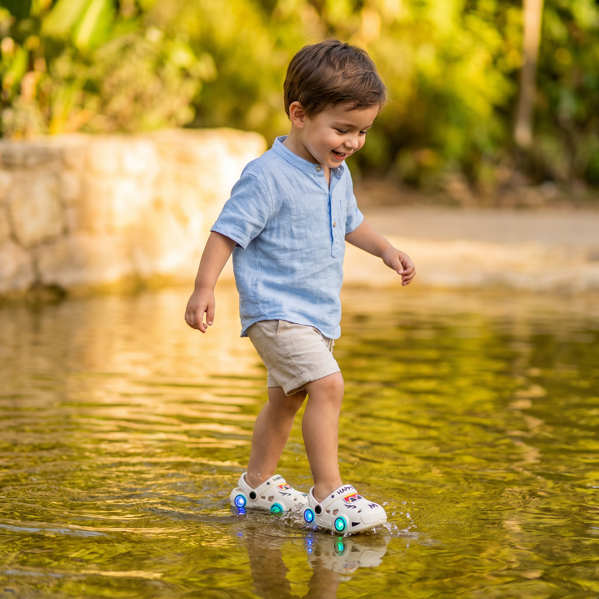 Sandalias De Auto Luminosas Para Niños – Chanclas De Baño Con Suela Antideslizante