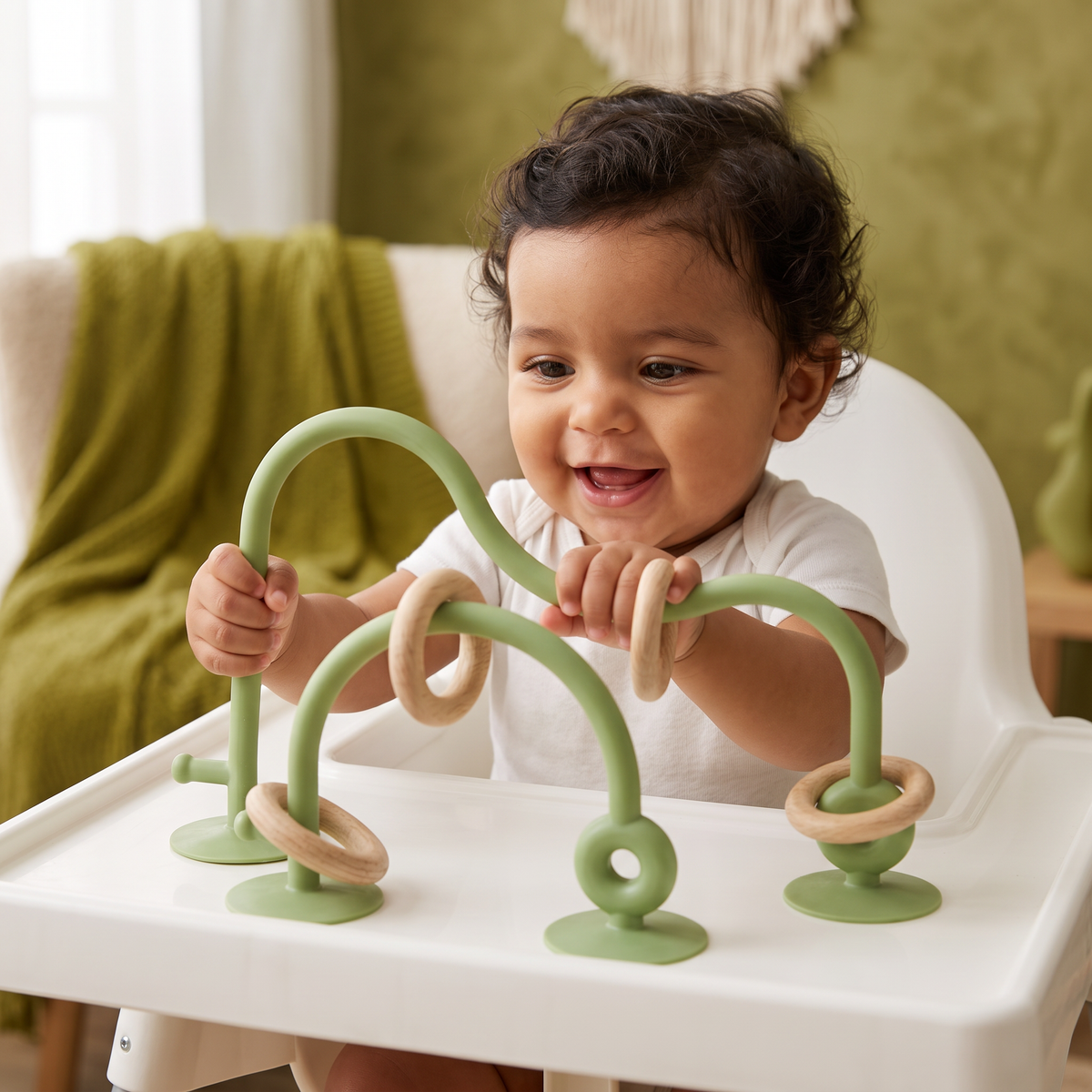 Juguete De Motricidad De Silicón Para Bebés – Juego De Aprendizaje Con Ventosa Para Mesa Y Silla Alta