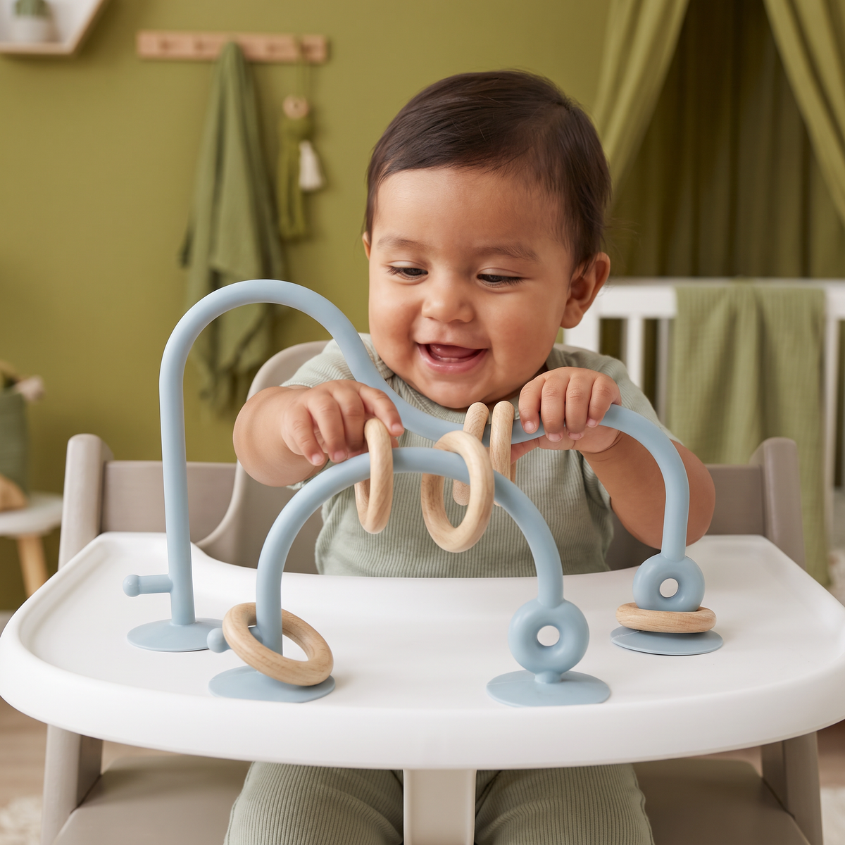 Juguete De Motricidad De Silicón Para Bebés – Juego De Aprendizaje Con Ventosa Para Mesa Y Silla Alta
