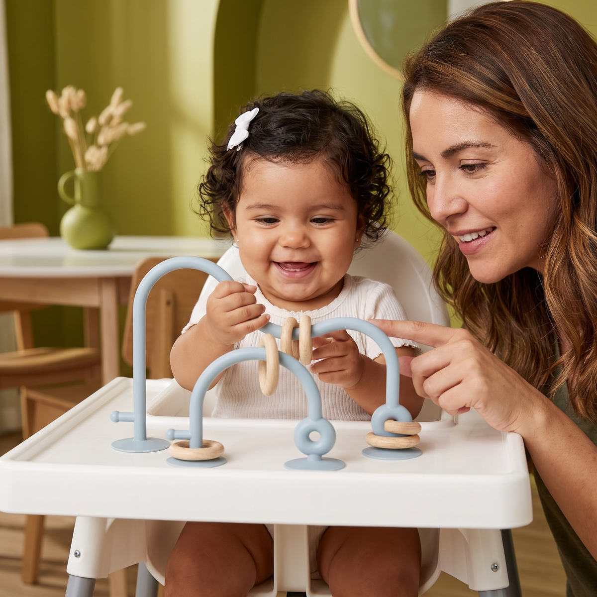 Juguete De Motricidad De Silicón Para Bebés – Juego De Aprendizaje Con Ventosa Para Mesa Y Silla Alta