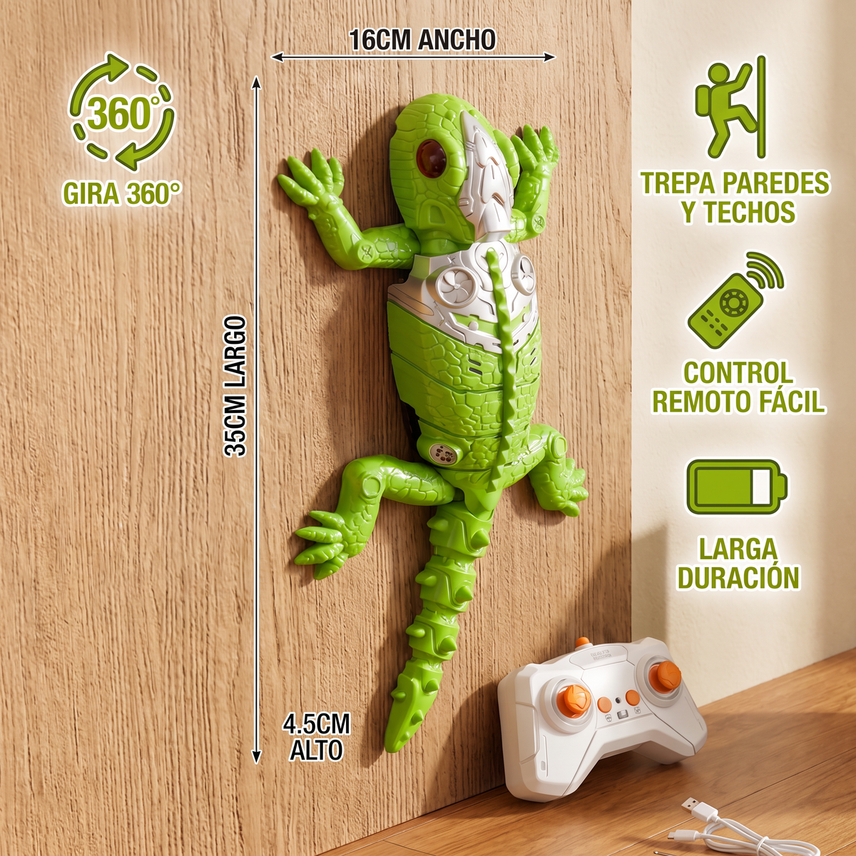 Animal Trepador De Pared Teledirigido – Araña/ Lagartija RC Para Paredes Y Techos