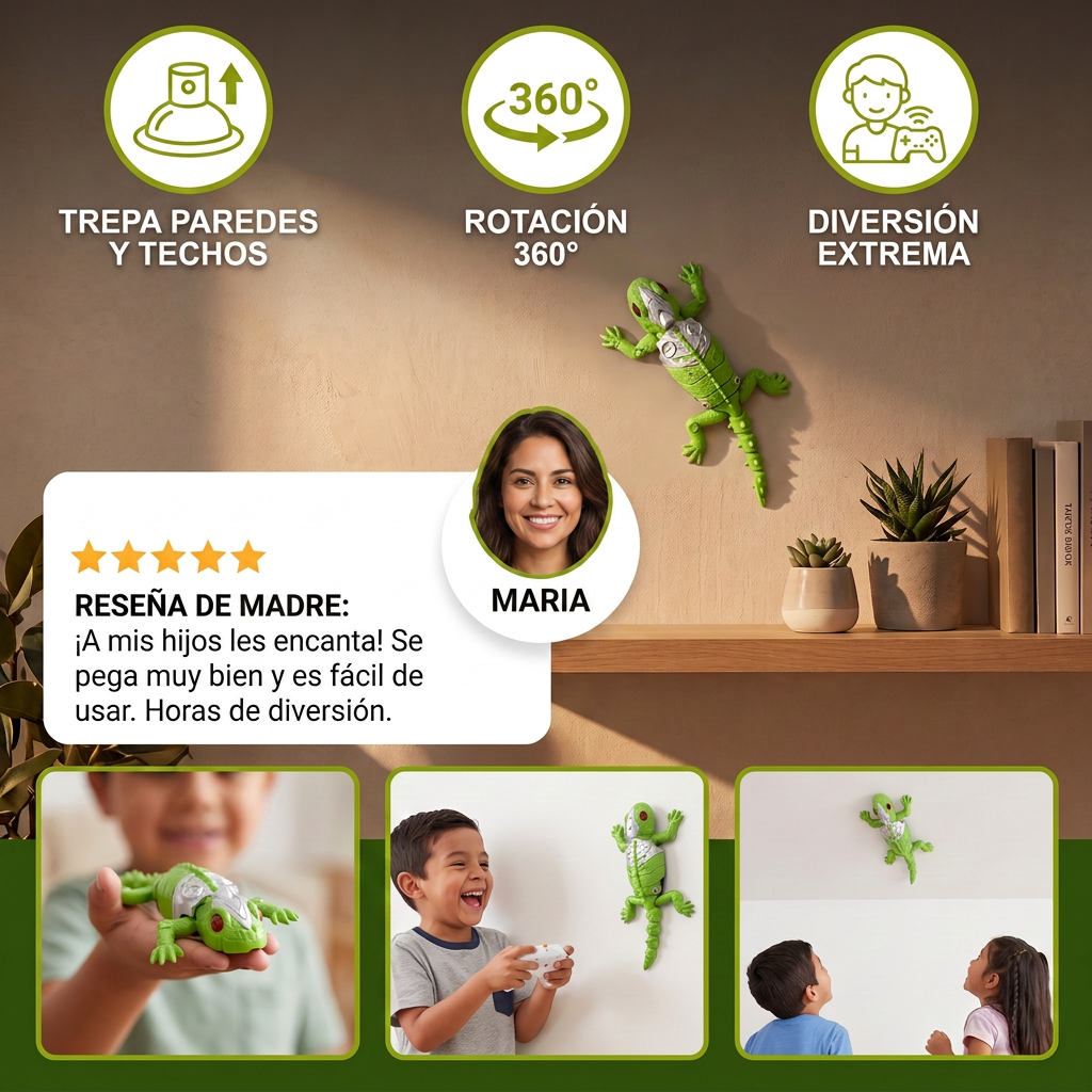 Animal Trepador De Pared Teledirigido – Araña/ Lagartija RC Para Paredes Y Techos