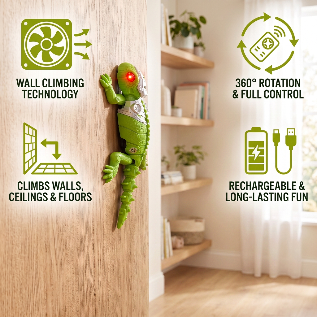 Animal Trepador De Pared Teledirigido – Araña/ Lagartija RC Para Paredes Y Techos