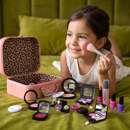 Set De Maquillaje Para Niñas – Kit De Maquillaje Infantil Seguro Con Práctico Estuche