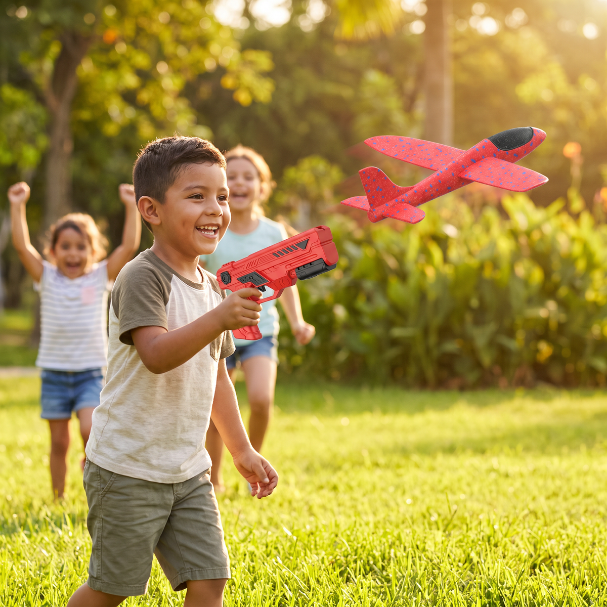 Lanzador De Aviones De Espuma Para Niños – Juguete Interactivo De Vuelo Con Función De Lanzamiento