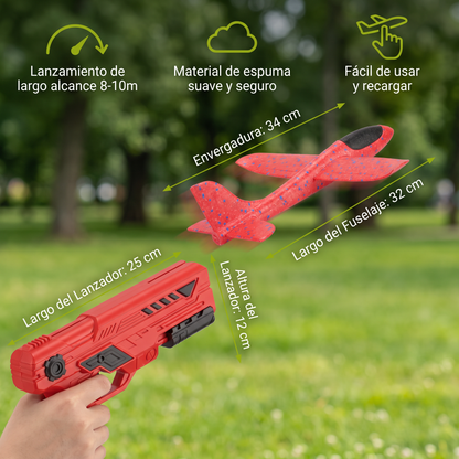 Lanzador De Aviones De Espuma Para Niños – Juguete Interactivo De Vuelo Con Función De Lanzamiento