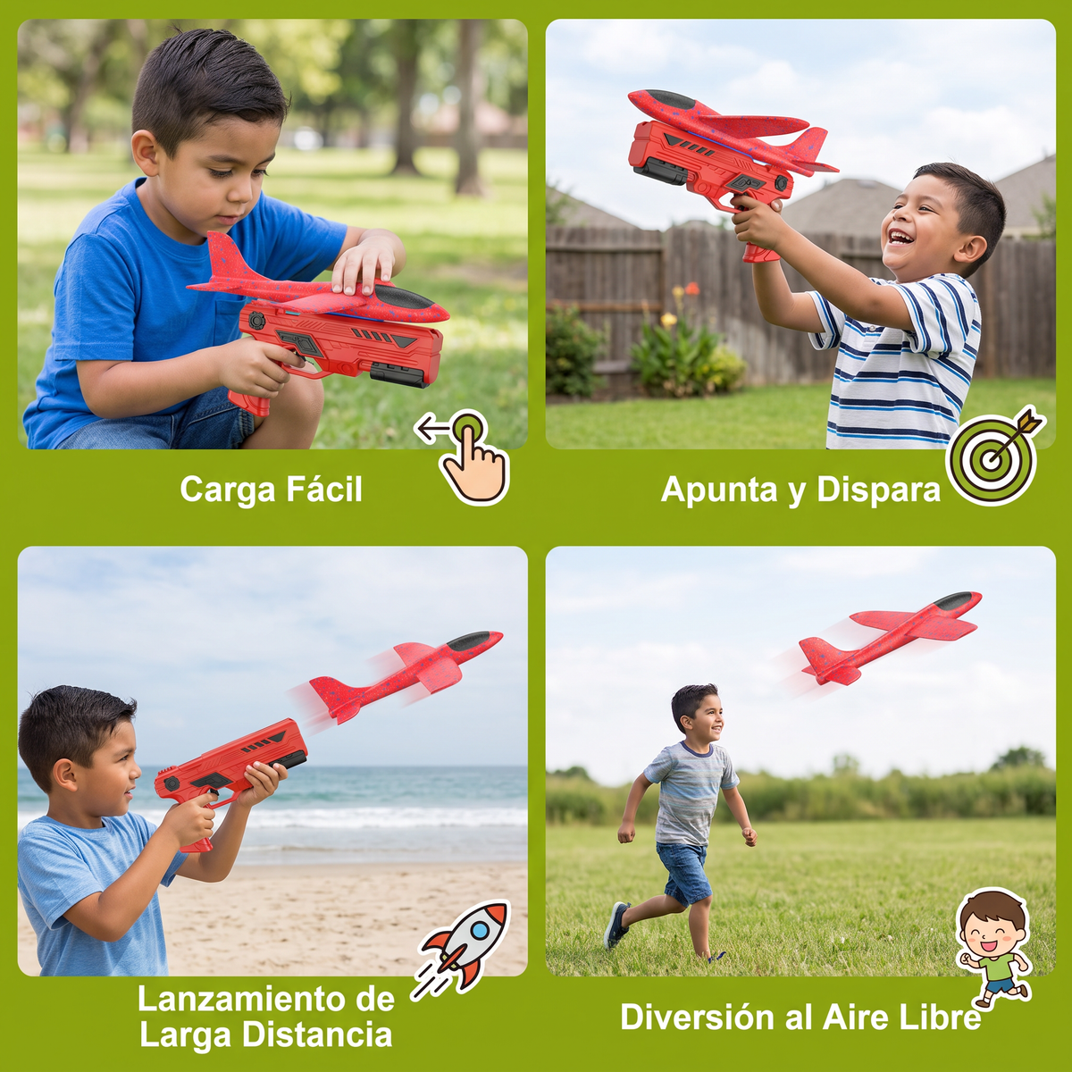 Lanzador De Aviones De Espuma Para Niños – Juguete Interactivo De Vuelo Con Función De Lanzamiento