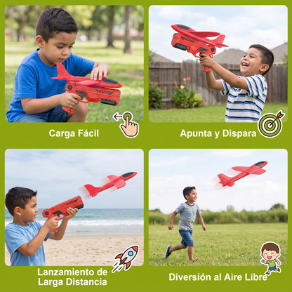 Lanzador De Aviones De Espuma Para Niños – Juguete Interactivo De Vuelo Con Función De Lanzamiento