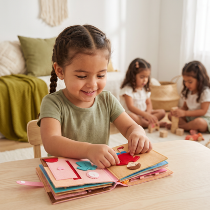 Libro De Actividades Montessori De Fieltro Para Niños – Vestirse, Clasificar Y Aprender Habilidades Cotidianas