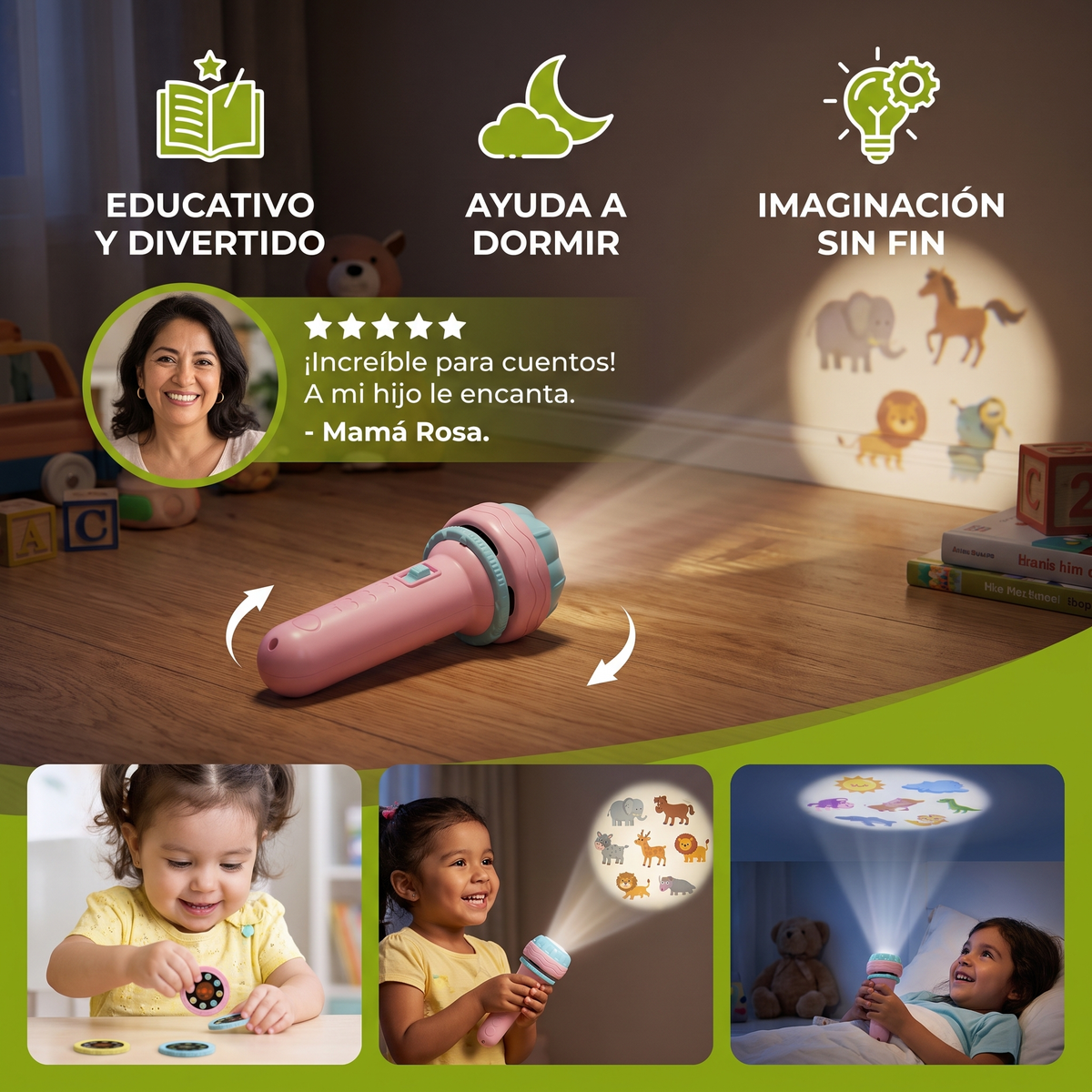 Linterna Proyectora Para Niños – Historias De Buenas Noches Y Juguete Educativo