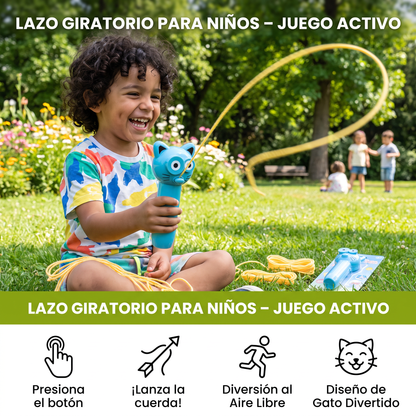 Lazo Giratorio Para Niños – Juguete De Cuerda Con Diseño De Gato
