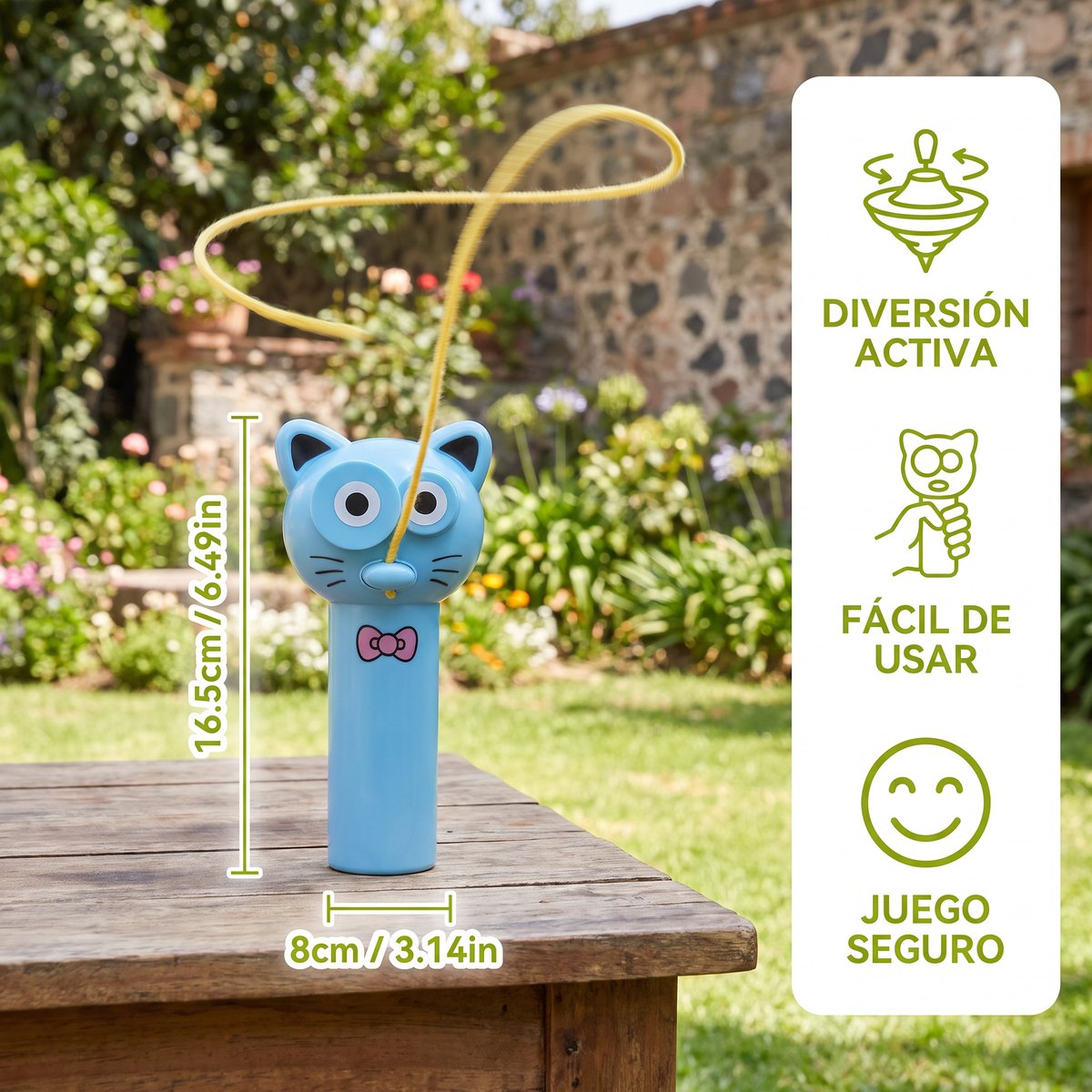 Lazo Giratorio Para Niños – Juguete De Cuerda Con Diseño De Gato