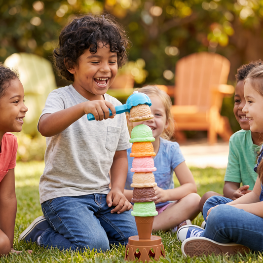 Juego creativo de apilar helados – divertido juego de equilibrio para niños que fomenta la destreza y el aprendizaje jugando