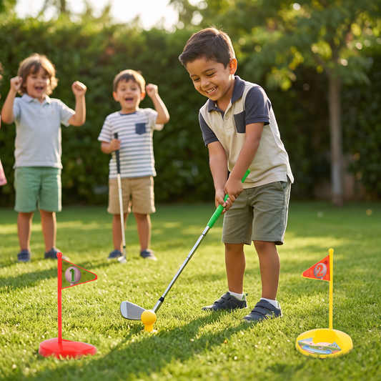 Set de golf infantil con palos de longitud ajustable – Perfecto para el jardín