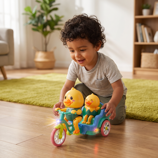 Triciclo Eléctrico de Animalitos – Juguete Interactivo con Movimiento, Música y Luces para Niños
