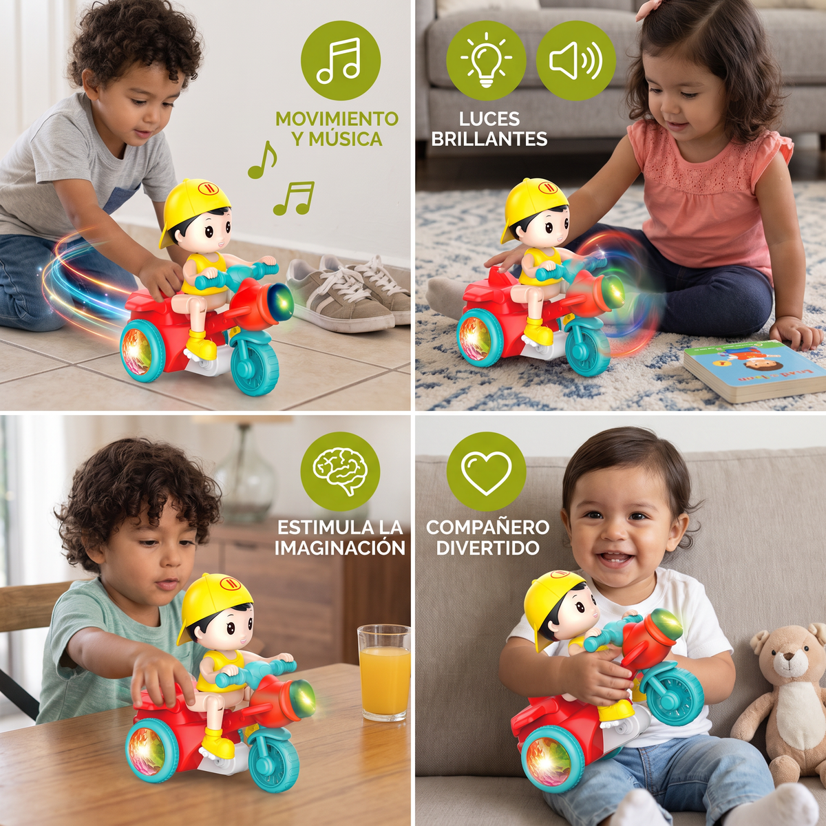 Juguete De Moto De Acrobacias Para Niños – Juguete Interactivo Con Luces Y Movimiento