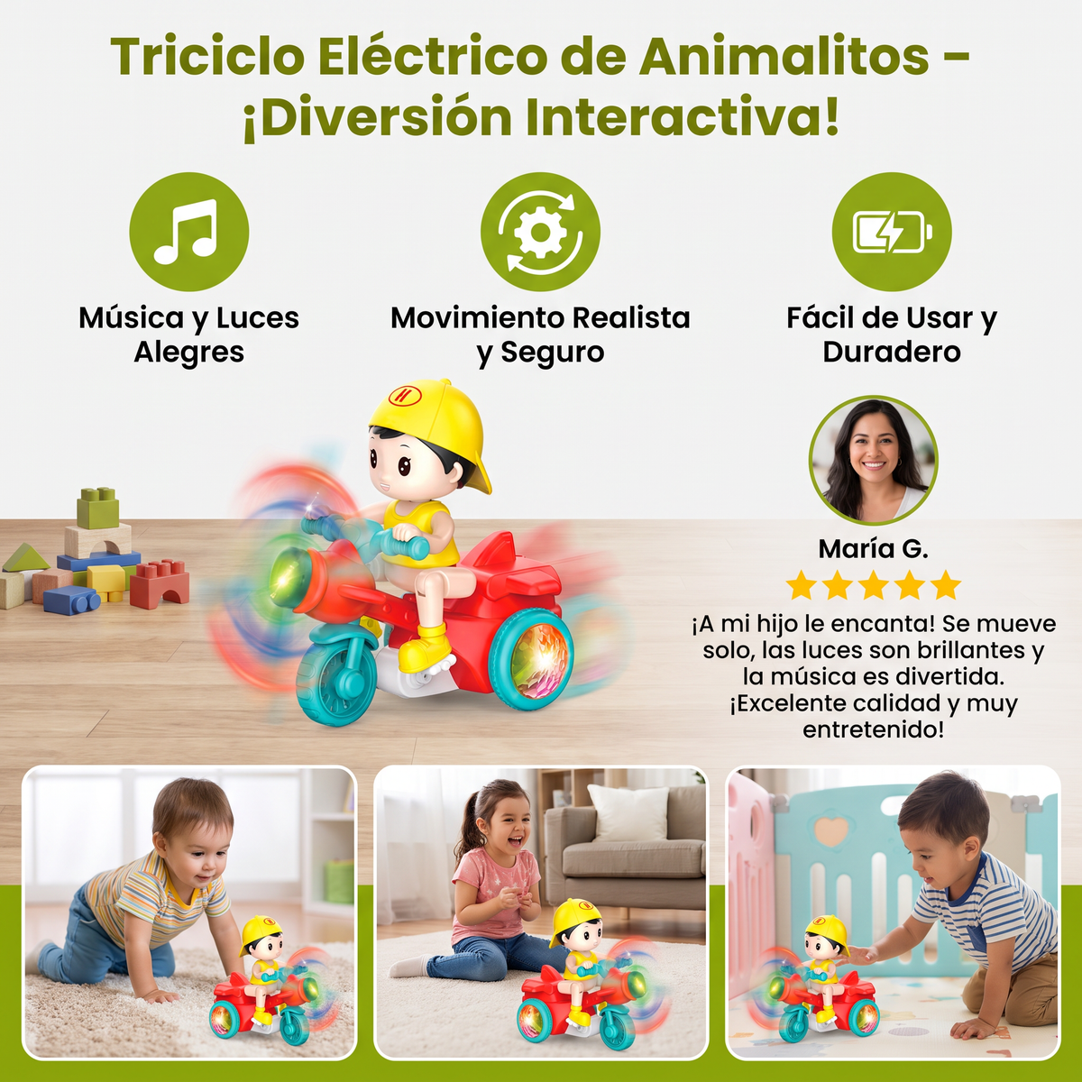 Juguete De Moto De Acrobacias Para Niños – Juguete Interactivo Con Luces Y Movimiento