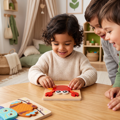 Rompecabezas 3D De Madera Para Niños – Juguete Educativo Con Animales Para Niños Pequeños