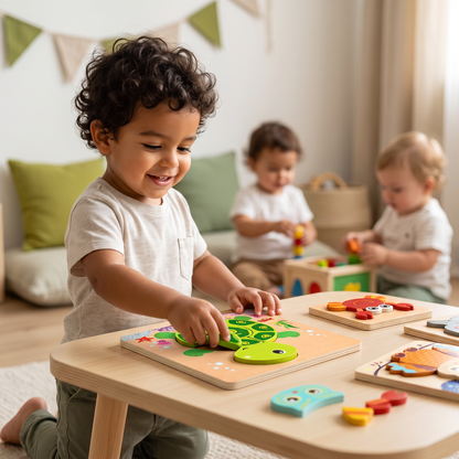 Rompecabezas 3D De Madera Para Niños – Juguete Educativo Con Animales Para Niños Pequeños