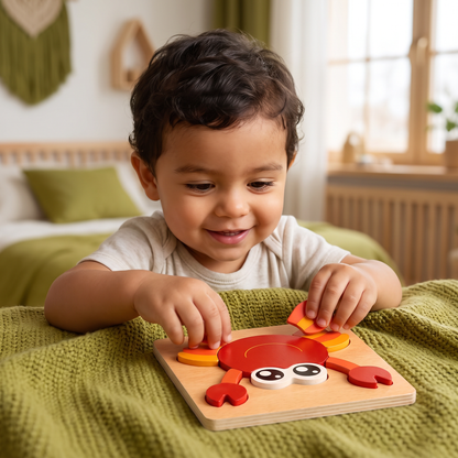 Rompecabezas 3D De Madera Para Niños – Juguete Educativo Con Animales Para Niños Pequeños