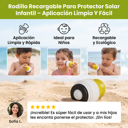Rodillo Recargable Para Protector Solar Infantil – Aplicación Limpia Y Fácil