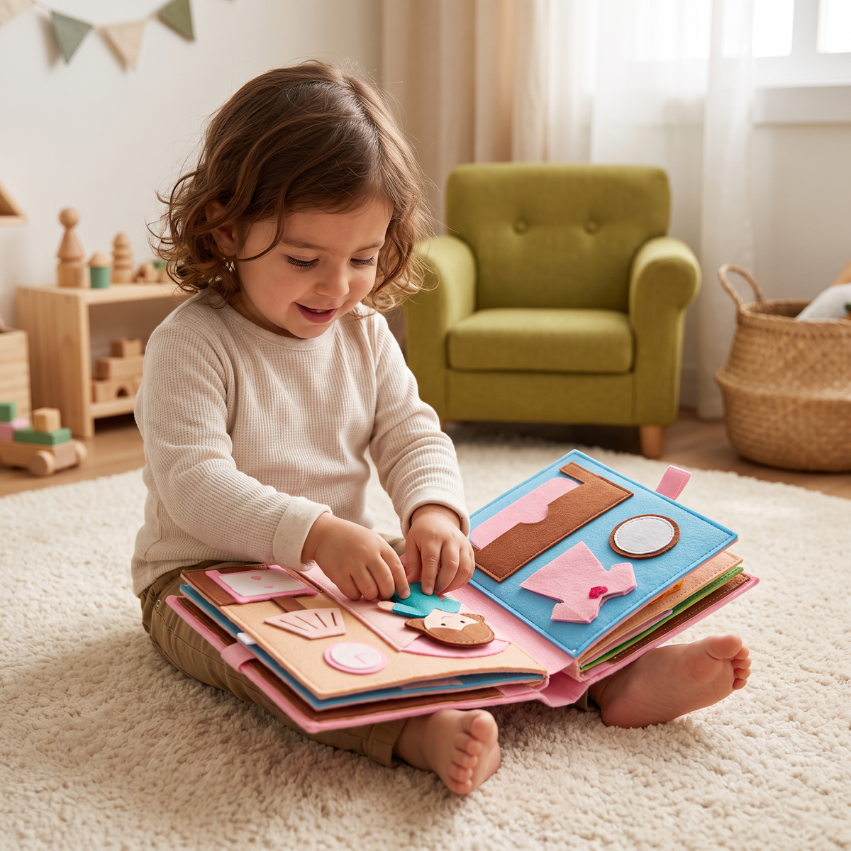 Libro De Actividades Montessori De Fieltro Para Niños – Vestirse, Clasificar Y Aprender Habilidades Cotidianas