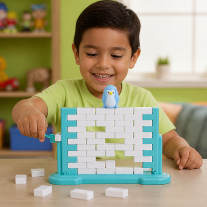 Juego Familiar De Equilibrio De Pared De Hielo Con Pingüinos