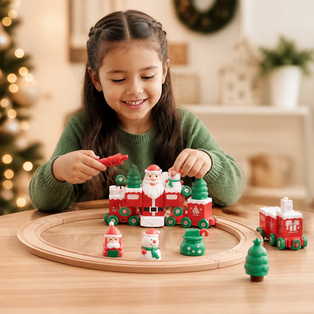 Tren Navideño Transformable 2 En 1 Y Robot Santa Claus