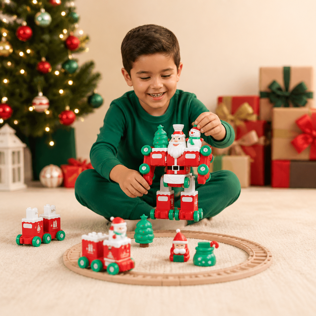 Tren Navideño Transformable 2 En 1 Y Robot Santa Claus