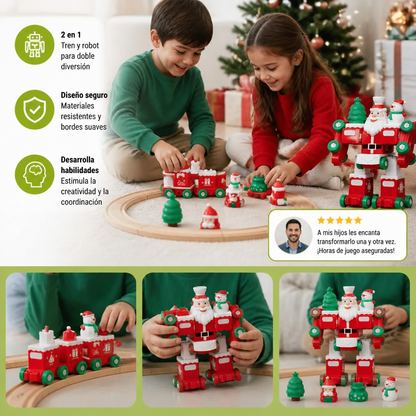 Tren Navideño Transformable 2 En 1 Y Robot Santa Claus