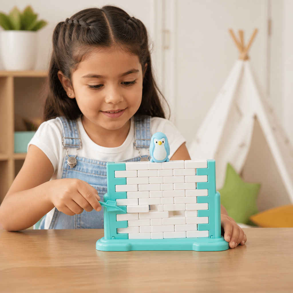 Juego Familiar De Equilibrio De Pared De Hielo Con Pingüinos