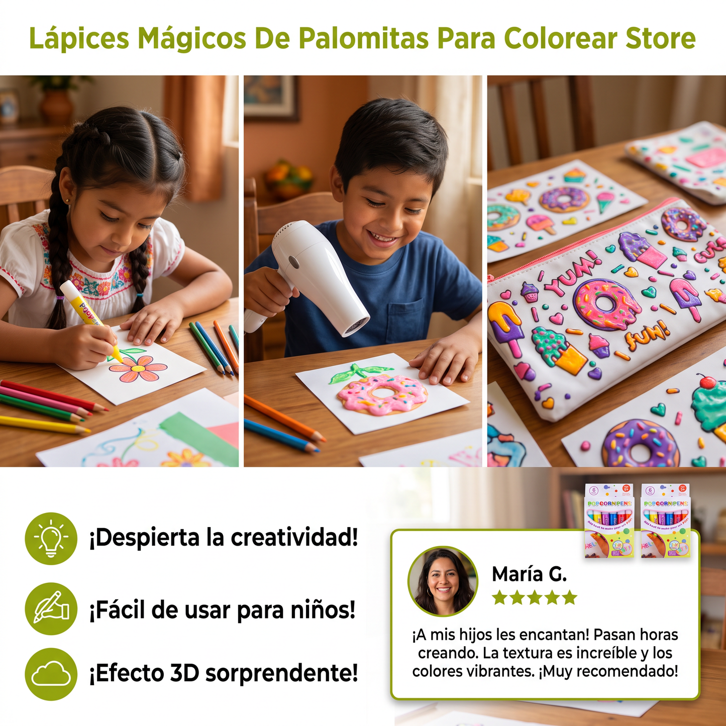 Lápices Mágicos De Palomitas Para Colorear