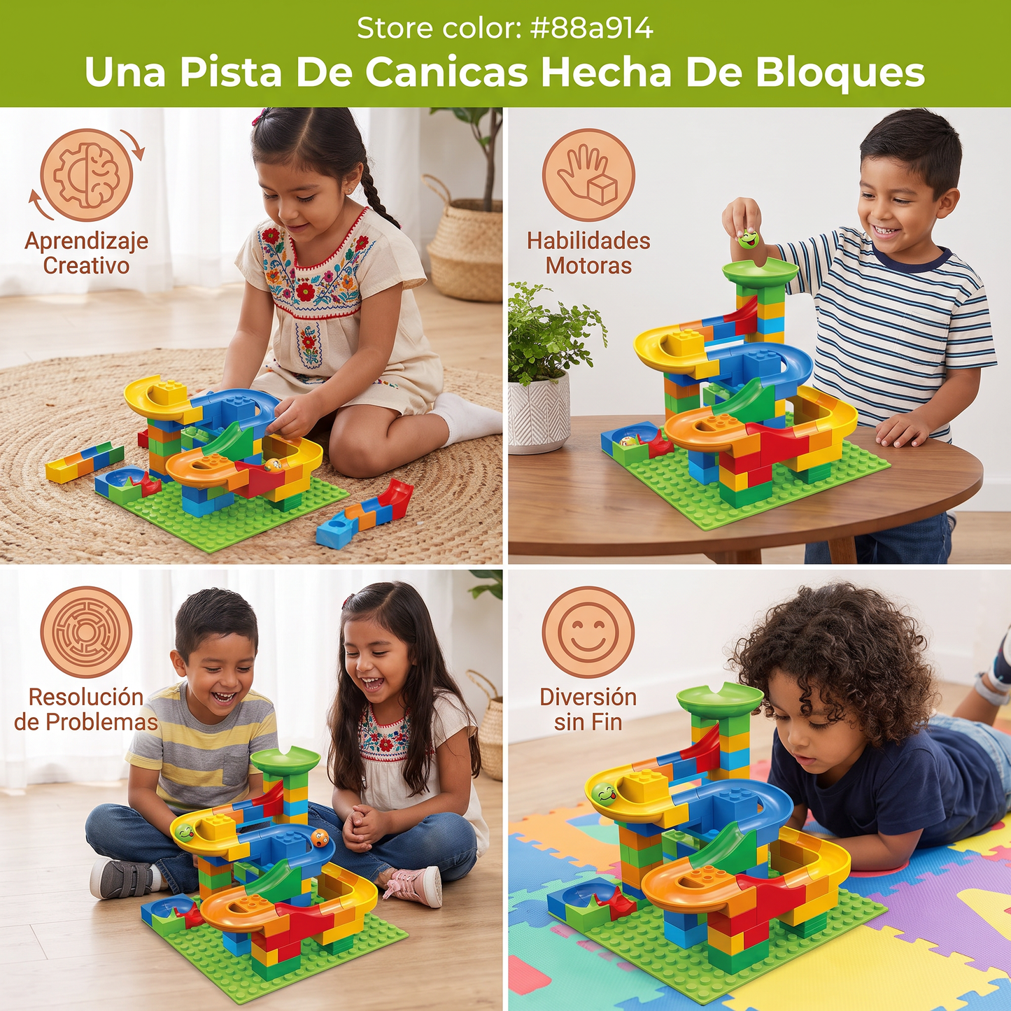 Una Pista De Canicas Hecha De Bloques