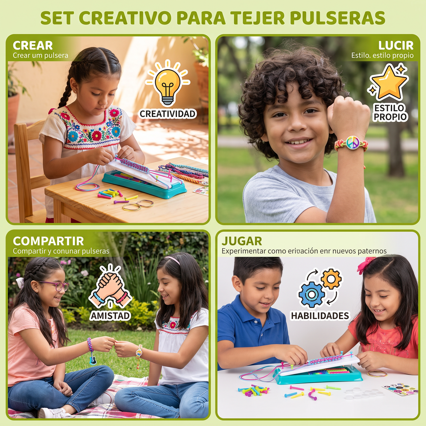 Set Creativo Para Tejer Pulseras