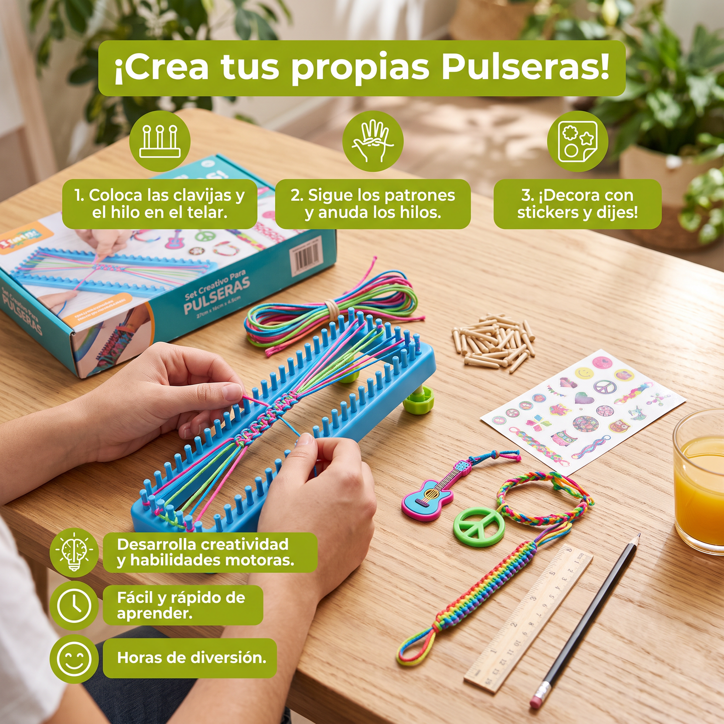 Set Creativo Para Tejer Pulseras