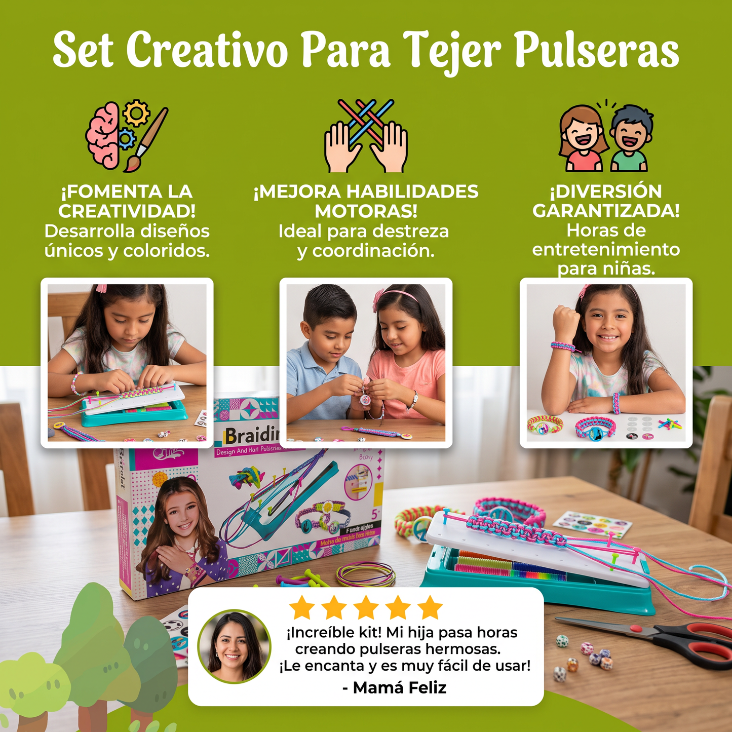 Set Creativo Para Tejer Pulseras