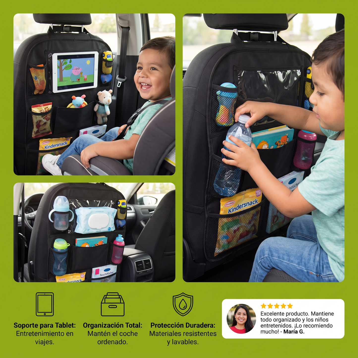 Protector De Asiento De Auto Y Organizador Para Niños