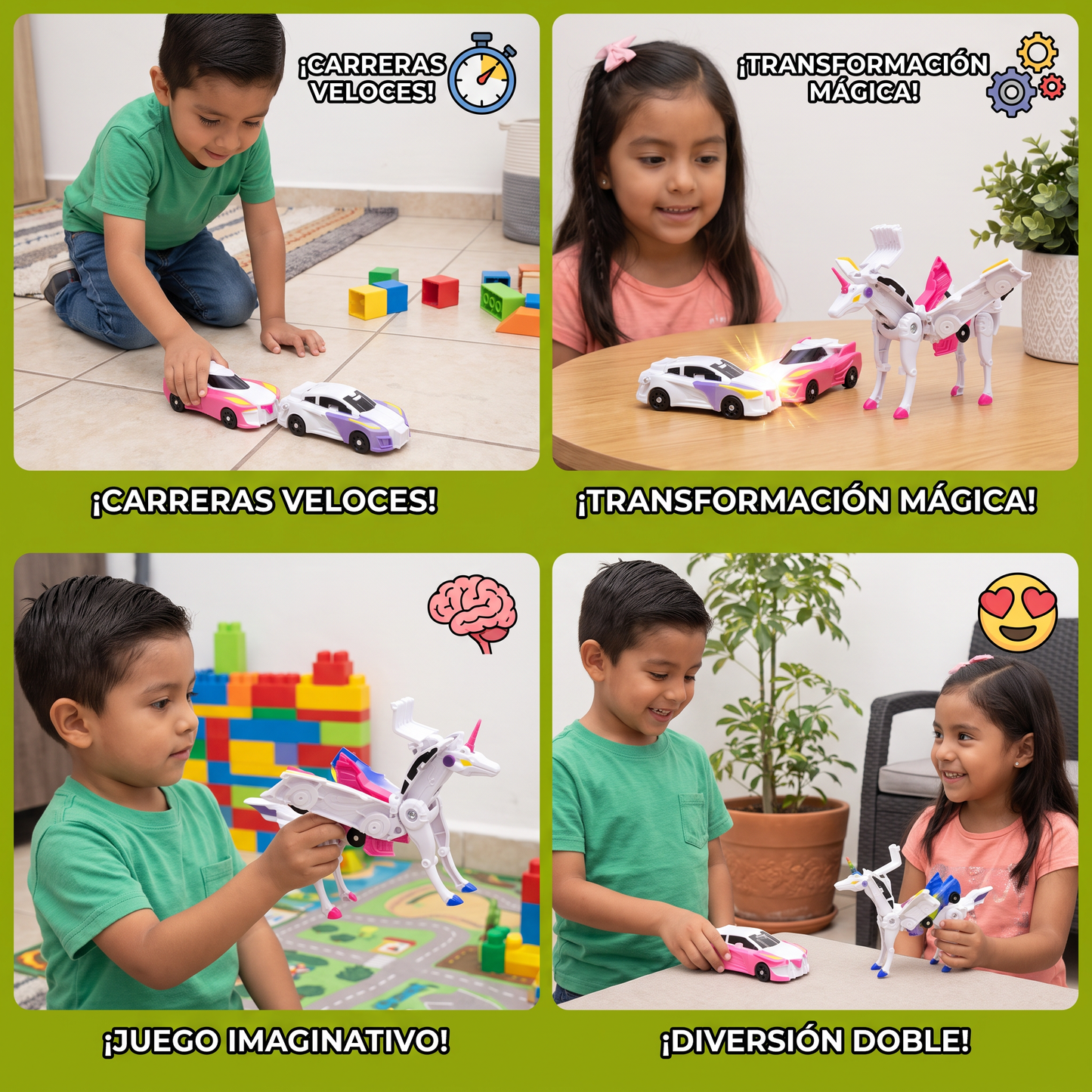 Autos De Juego Transformables De Unicornio
