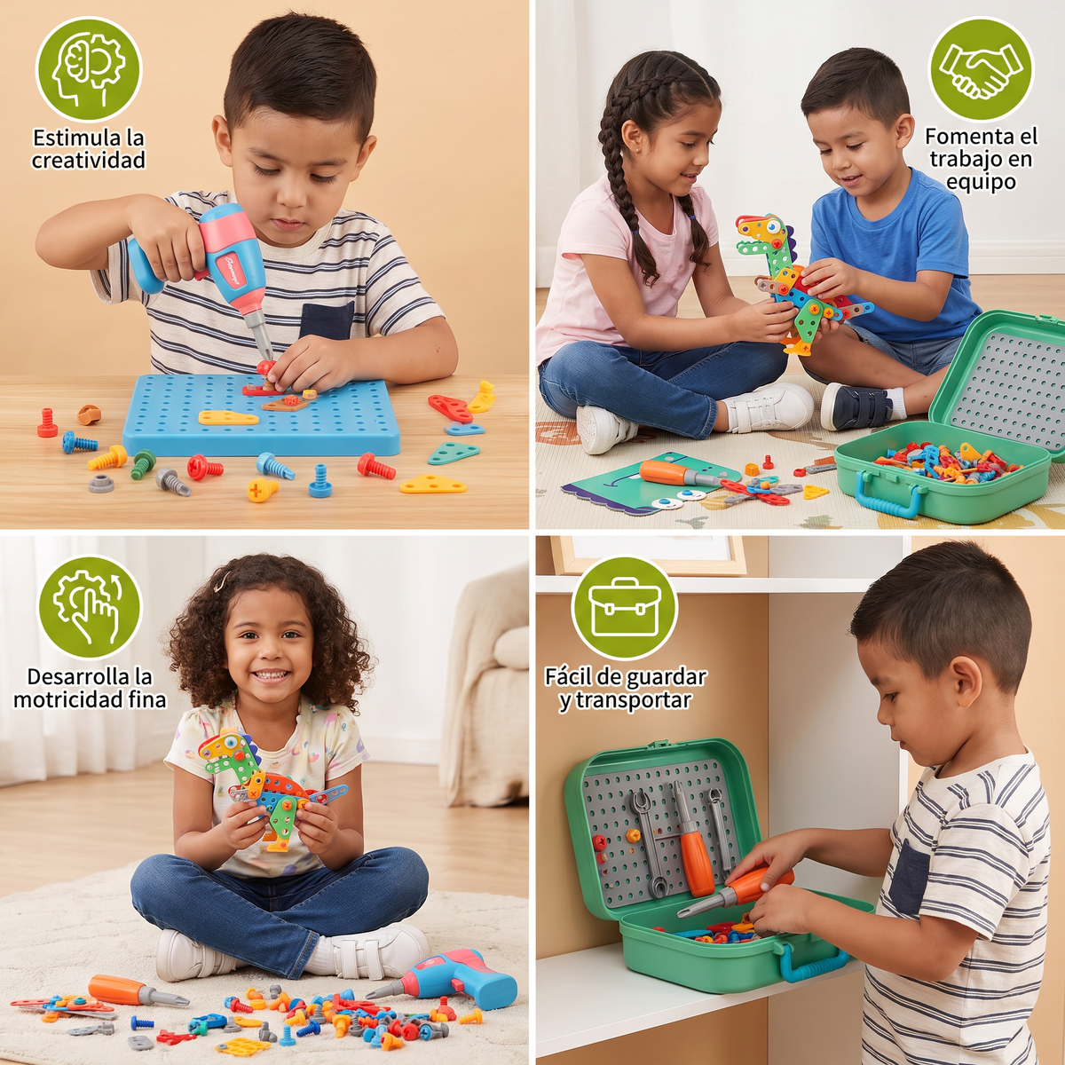 Set De Herramientas De Construcción Para Niños Con Lindo Diseño De Dinosaurio
