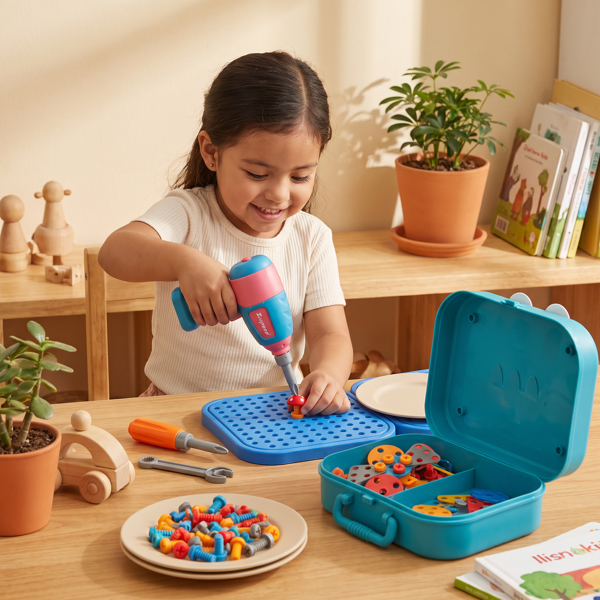 Set De Herramientas De Construcción Para Niños Con Lindo Diseño De Dinosaurio