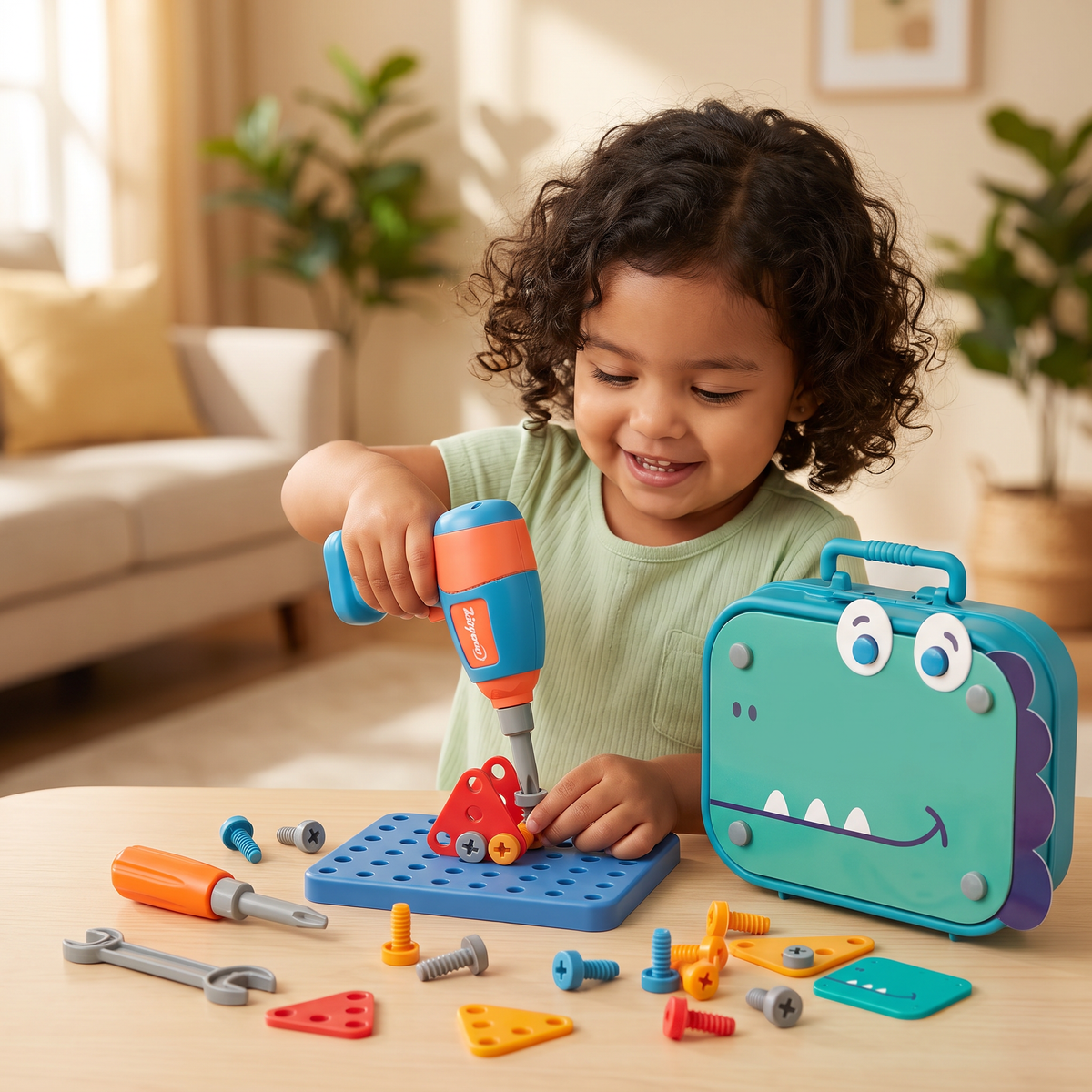 Set De Herramientas De Construcción Para Niños Con Lindo Diseño De Dinosaurio