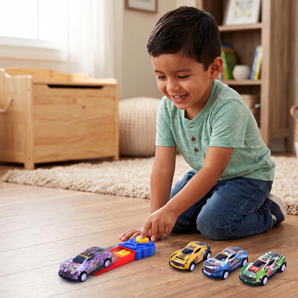 Set De Juego De Carreras Con Catapulta Para Autos