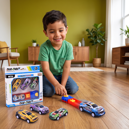 Set De Juego De Carreras Con Catapulta Para Autos