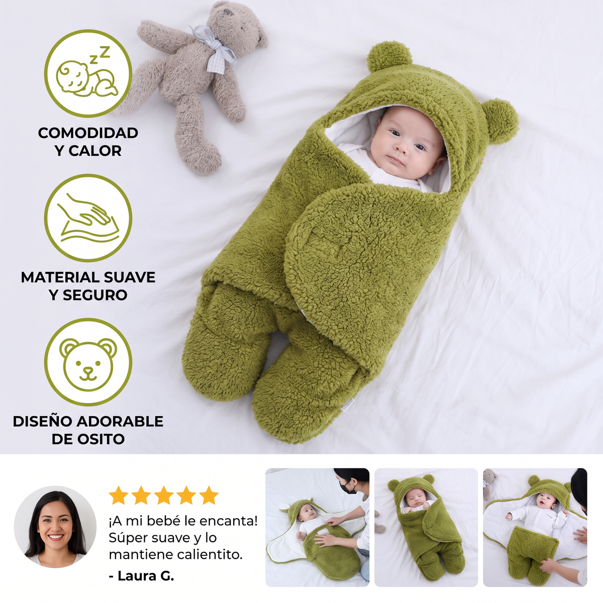Manta Para Bebé Y Pijama Con Diseño De Osito