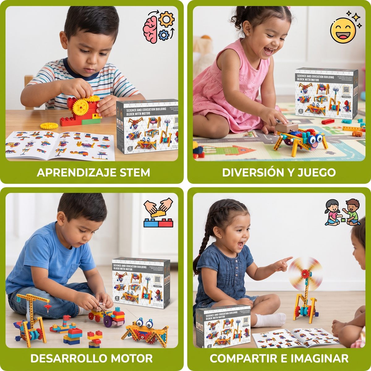 Bloques De Construcción Científicos Y Educativos Con Motor